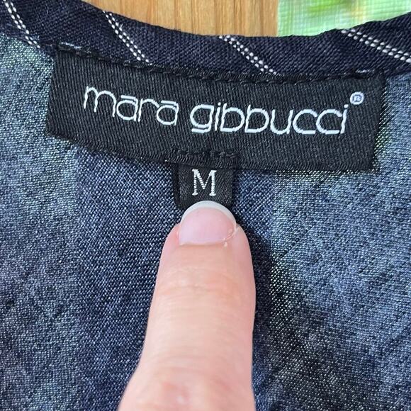 Mara Gibbucci Women's 100% Linen Sleeveless Colorblock Dress Size M - Picture 7 of 8